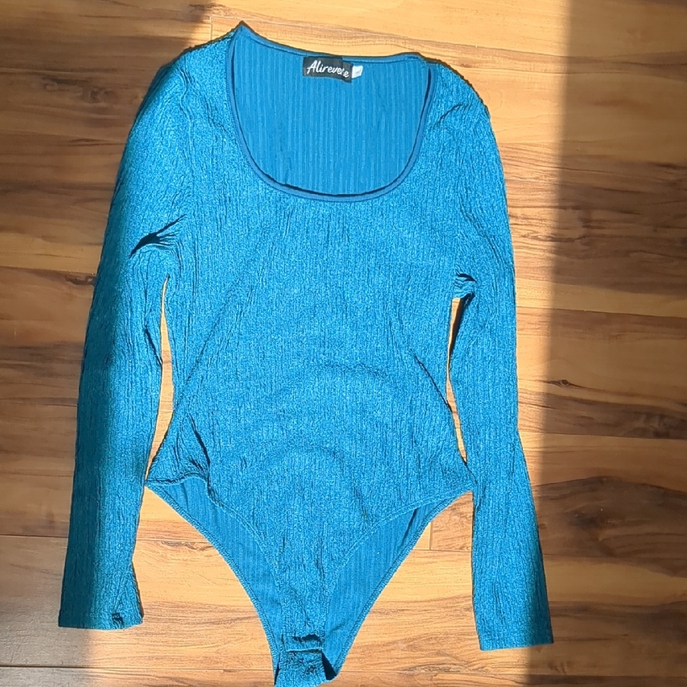 Blue Long Sleeve Bodysuit